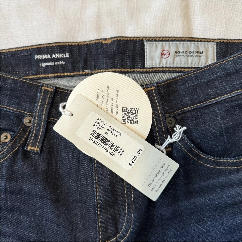 NEW Adriano Goldschmeid AG 25 Prima Ankle Cigarette Skinny Jeans ~ Dark Wash - Picture 10 of 10